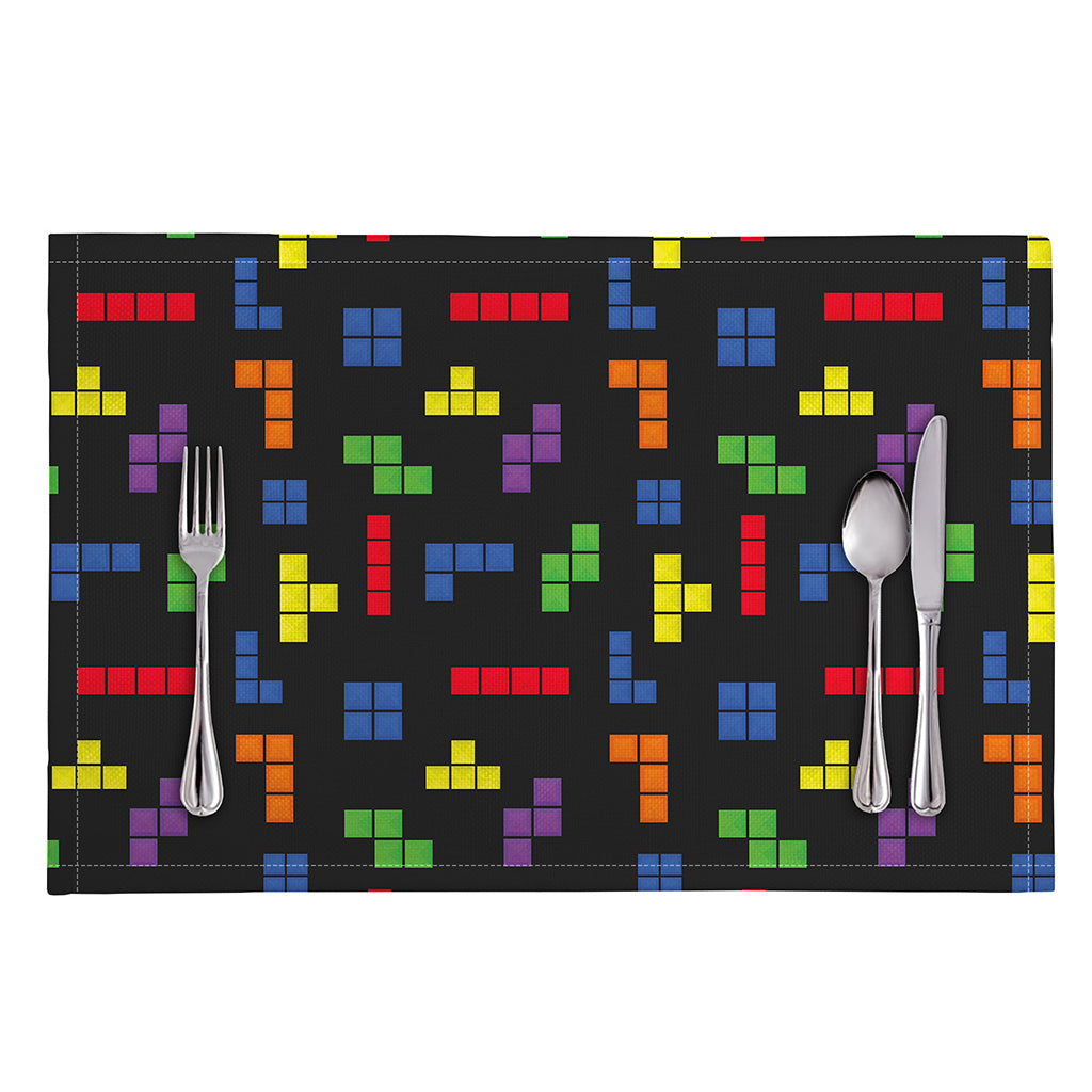 Colorful Block Puzzle Game Pattern Print Placemat