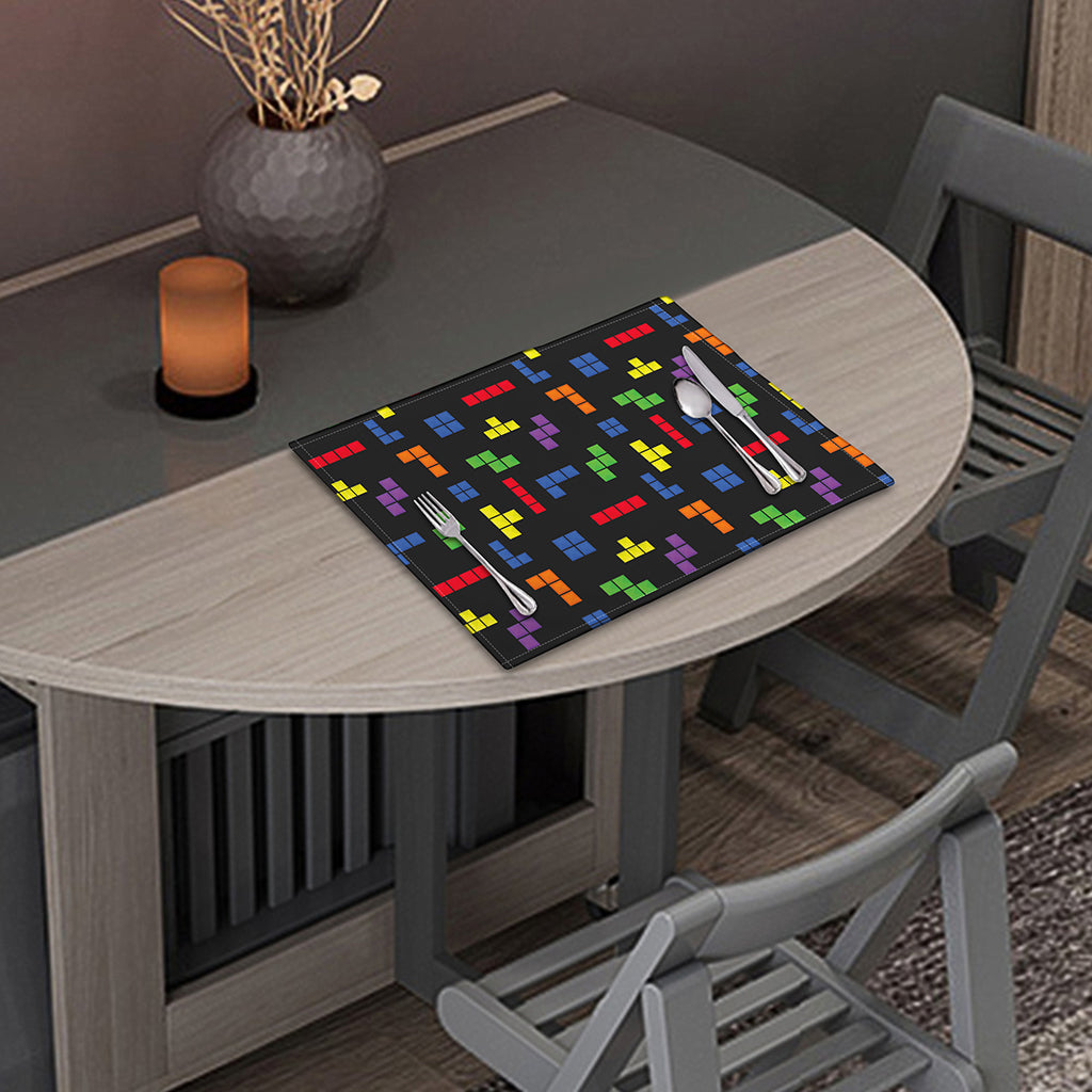 Colorful Block Puzzle Game Pattern Print Placemat