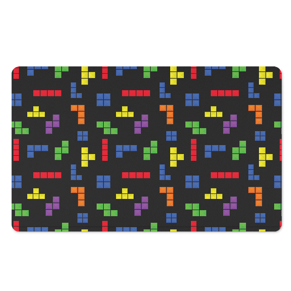 Colorful Block Puzzle Game Pattern Print Polyester Doormat