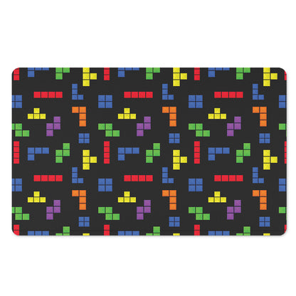 Colorful Block Puzzle Game Pattern Print Polyester Doormat