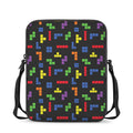Colorful Block Puzzle Game Pattern Print Rectangular Crossbody Bag