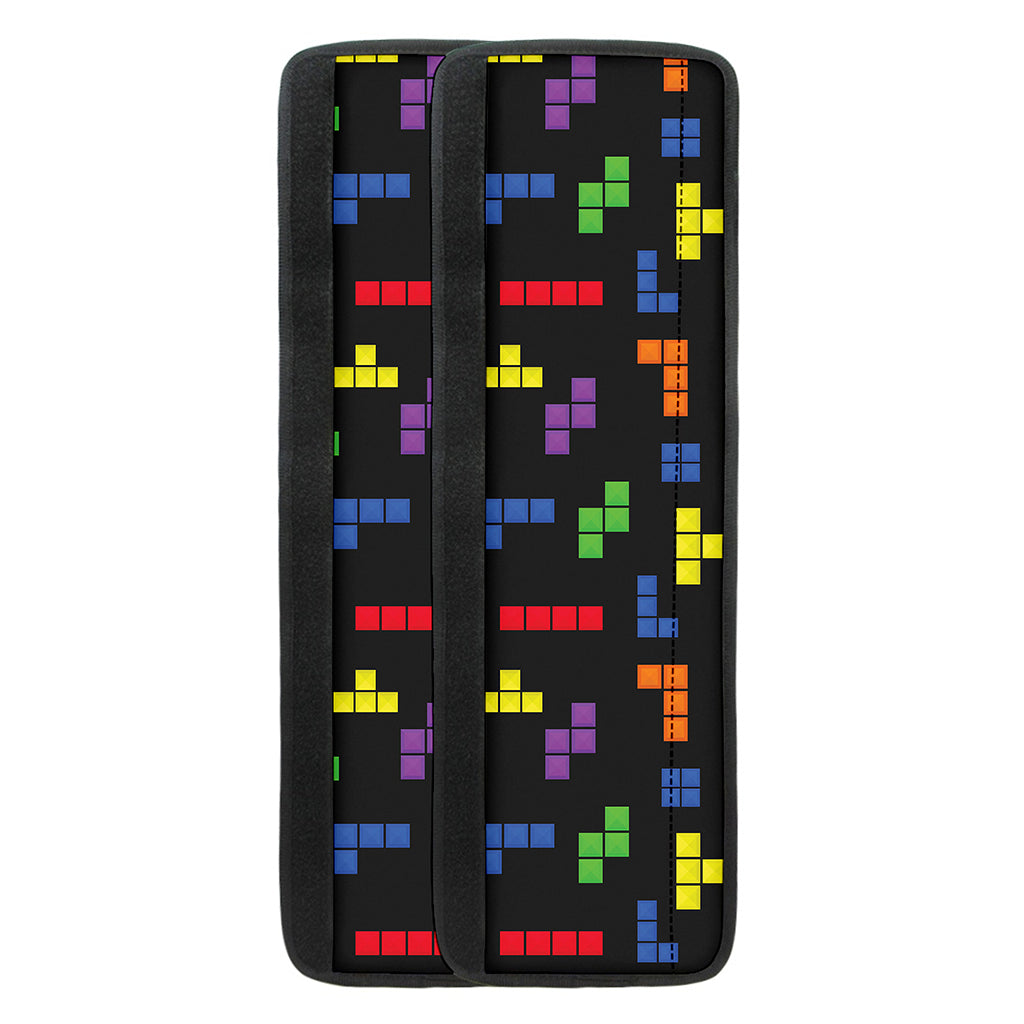 Colorful Block Puzzle Game Pattern Print Refrigerator Handle Covers