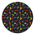 Colorful Block Puzzle Game Pattern Print Round Floor Mat