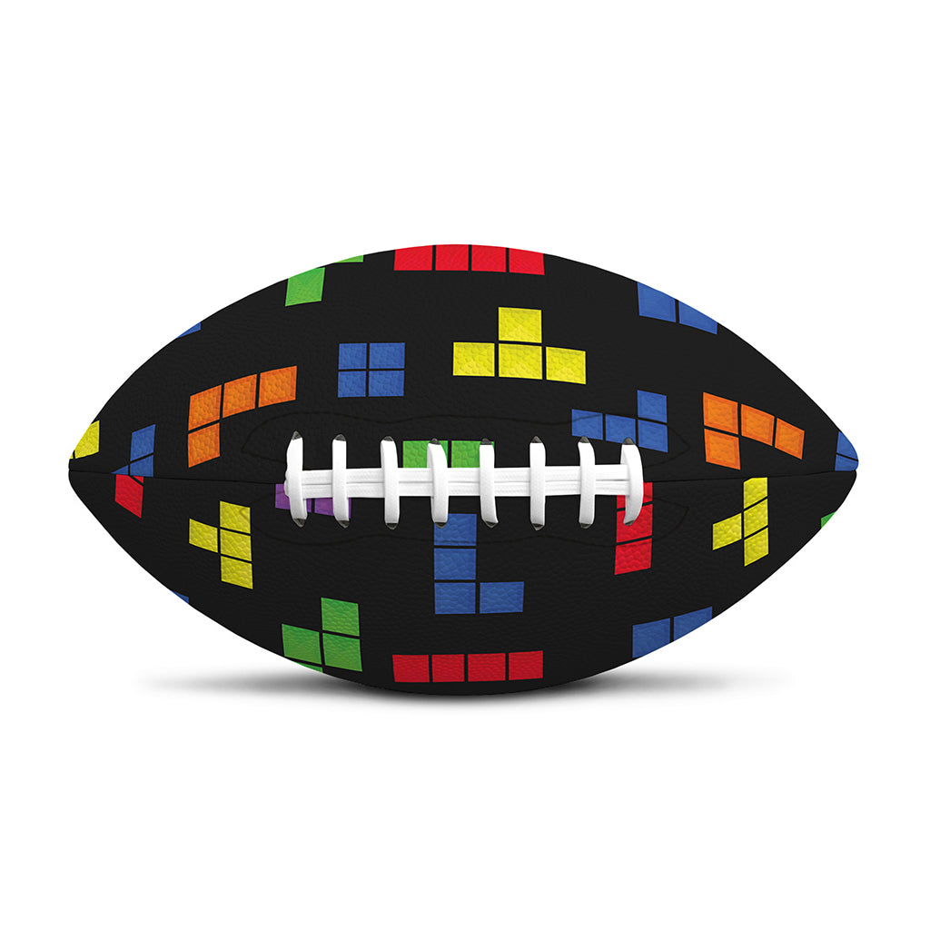 Colorful Block Puzzle Game Pattern Print Rugby Ball