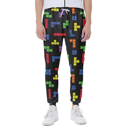 Colorful Block Puzzle Game Pattern Print Scuba Joggers