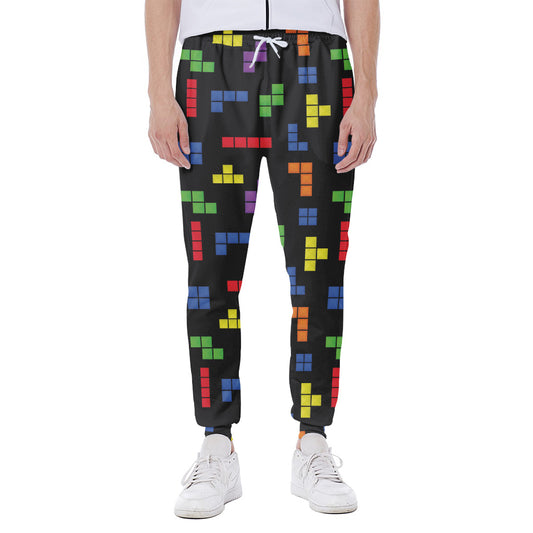 Colorful Block Puzzle Game Pattern Print Scuba Joggers