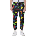 Colorful Block Puzzle Game Pattern Print Scuba Joggers