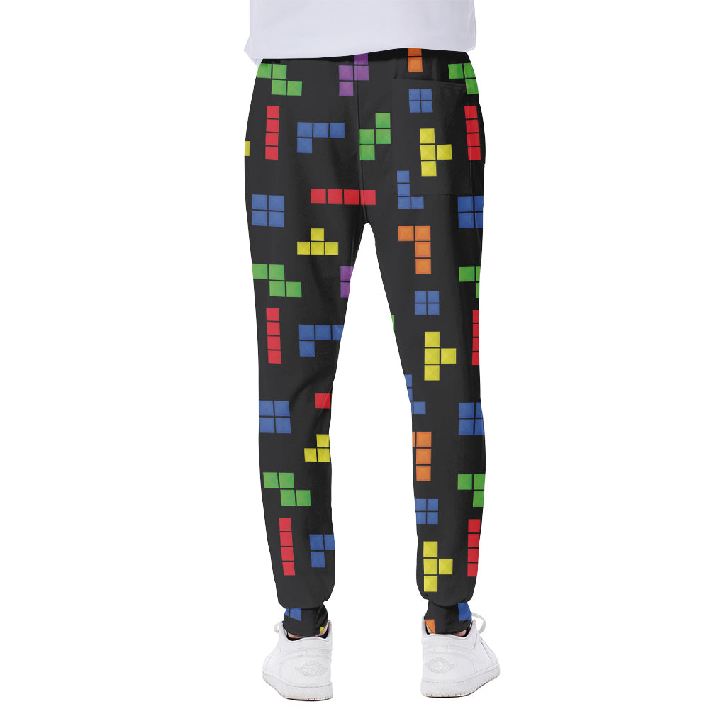 Colorful Block Puzzle Game Pattern Print Scuba Joggers