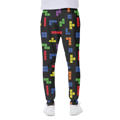 Colorful Block Puzzle Game Pattern Print Scuba Joggers
