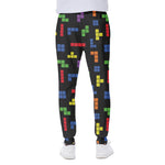 Colorful Block Puzzle Game Pattern Print Scuba Joggers