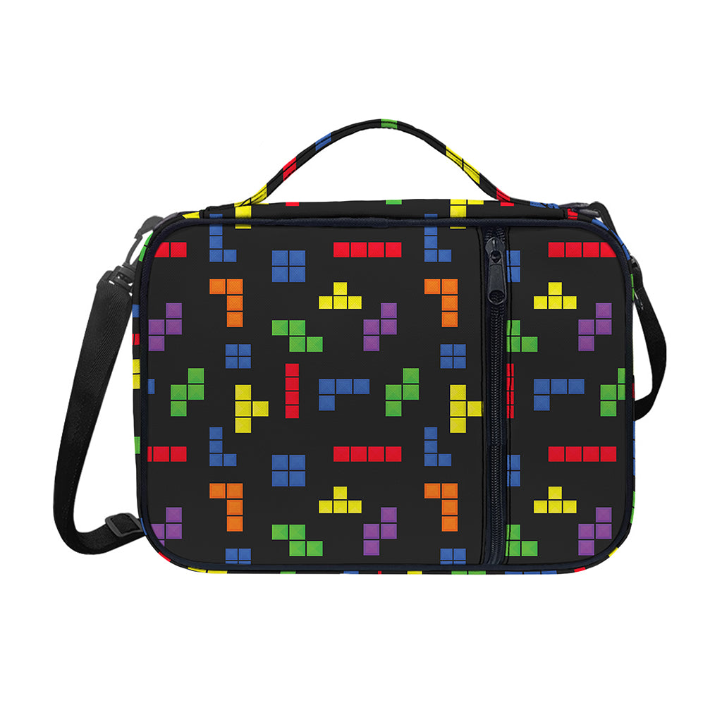 Colorful Block Puzzle Game Pattern Print Shoulder Strap Bible Bag