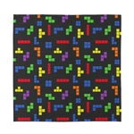 Colorful Block Puzzle Game Pattern Print Silk Bandana