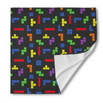 Colorful Block Puzzle Game Pattern Print Silk Bandana
