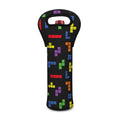 Colorful Block Puzzle Game Pattern Print Single Neoprene Wine Tote