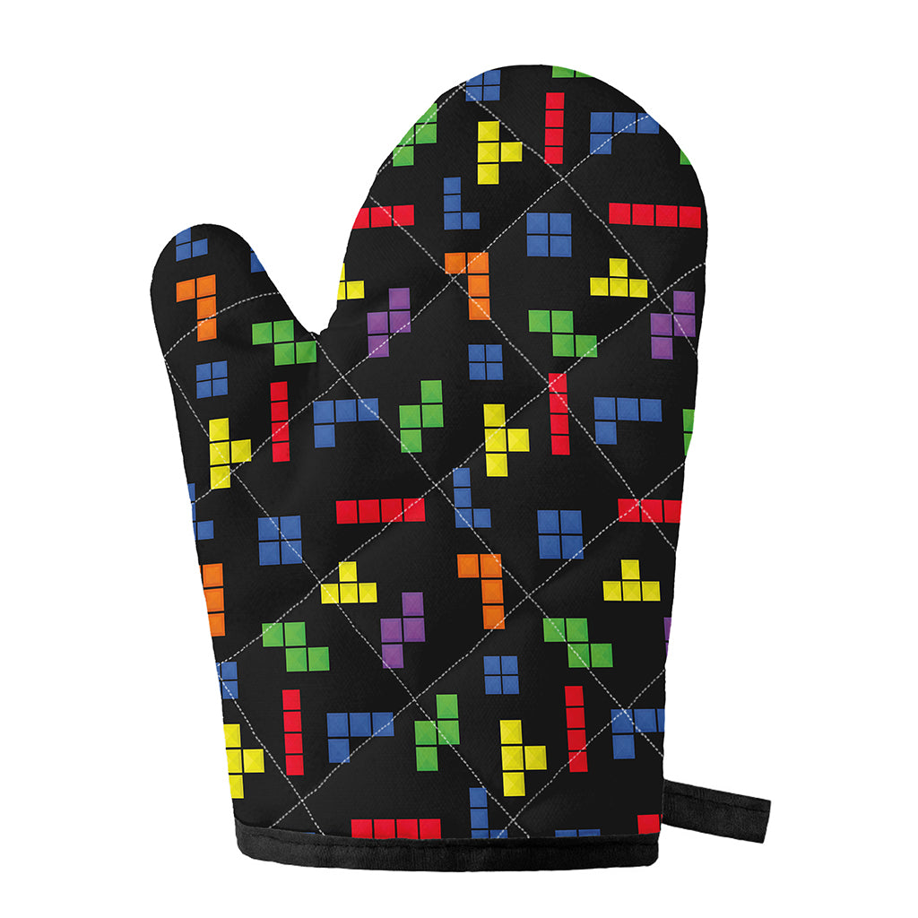 Colorful Block Puzzle Game Pattern Print Single Oven Mitt