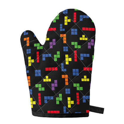 Colorful Block Puzzle Game Pattern Print Single Oven Mitt