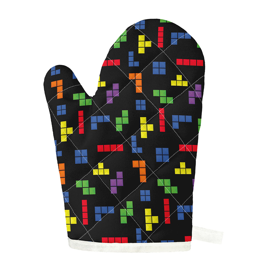 Colorful Block Puzzle Game Pattern Print Single Oven Mitt