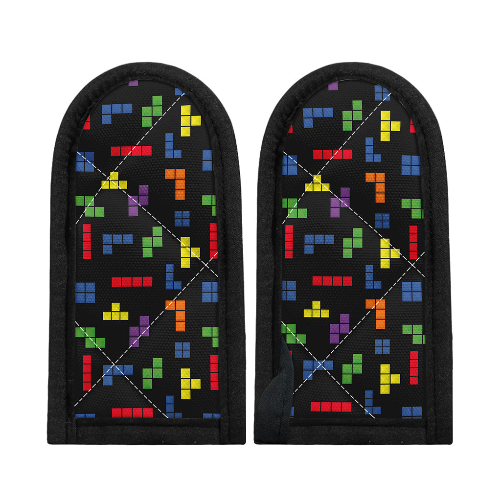 Colorful Block Puzzle Game Pattern Print Skillet Handle Cover