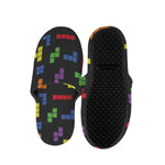 Colorful Block Puzzle Game Pattern Print Slippers