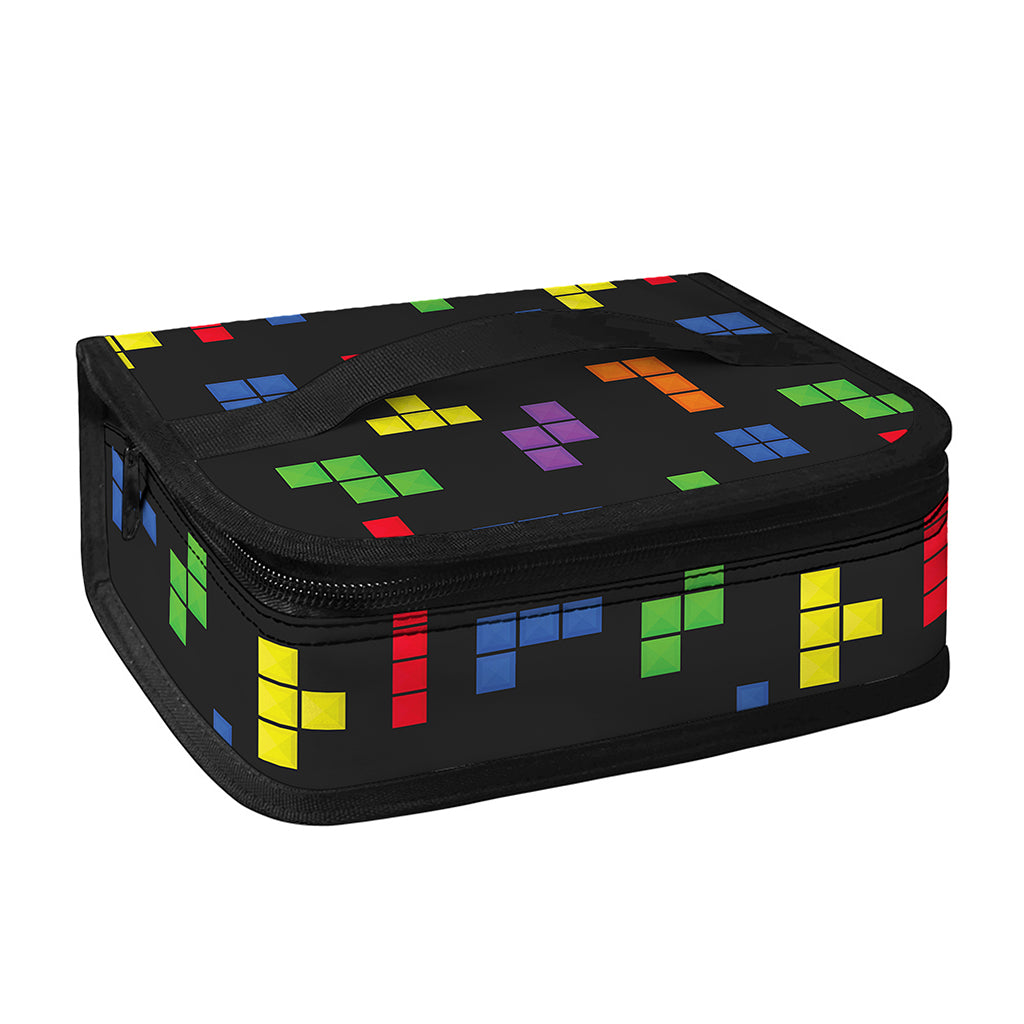 Colorful Block Puzzle Game Pattern Print Small Lunch Bag