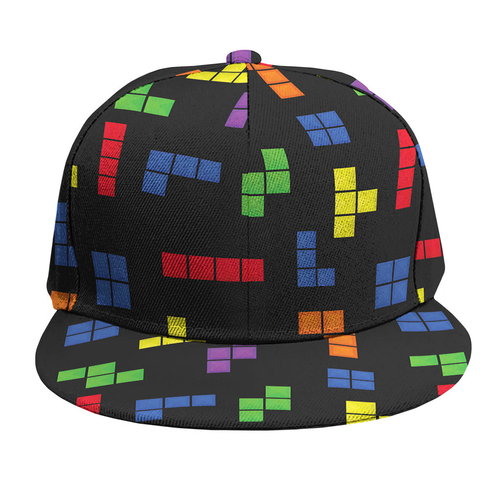 Colorful Block Puzzle Game Pattern Print Snapback Cap