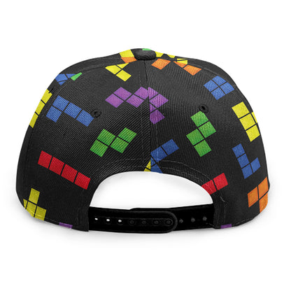 Colorful Block Puzzle Game Pattern Print Snapback Cap
