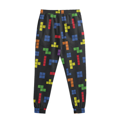 Colorful Block Puzzle Game Pattern Print Sweatpants