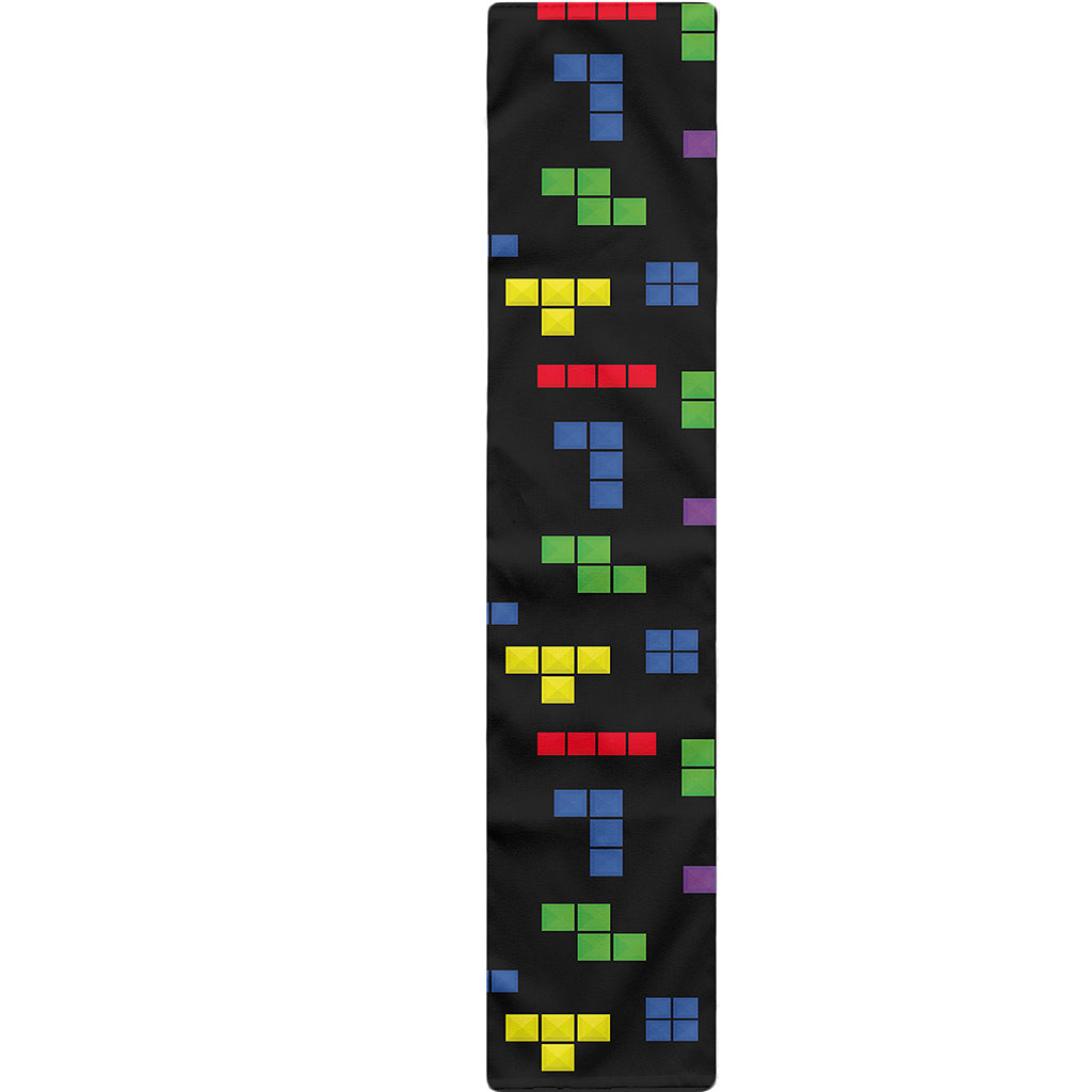 Colorful Block Puzzle Game Pattern Print Table Runner