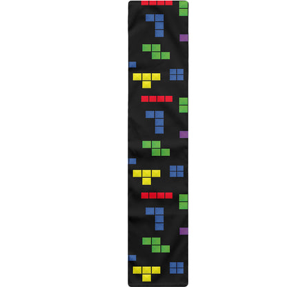 Colorful Block Puzzle Game Pattern Print Table Runner