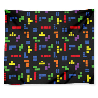 Colorful Block Puzzle Game Pattern Print Tapestry