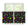 Colorful Block Puzzle Game Pattern Print Tier Curtains