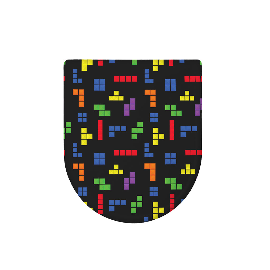 Colorful Block Puzzle Game Pattern Print Toilet Lid Cover