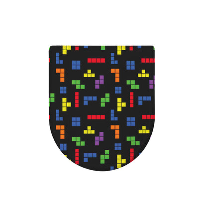 Colorful Block Puzzle Game Pattern Print Toilet Lid Cover