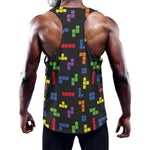 Colorful Block Puzzle Game Pattern Print Training Tank Top