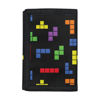 Colorful Block Puzzle Game Pattern Print Trifold Wallet