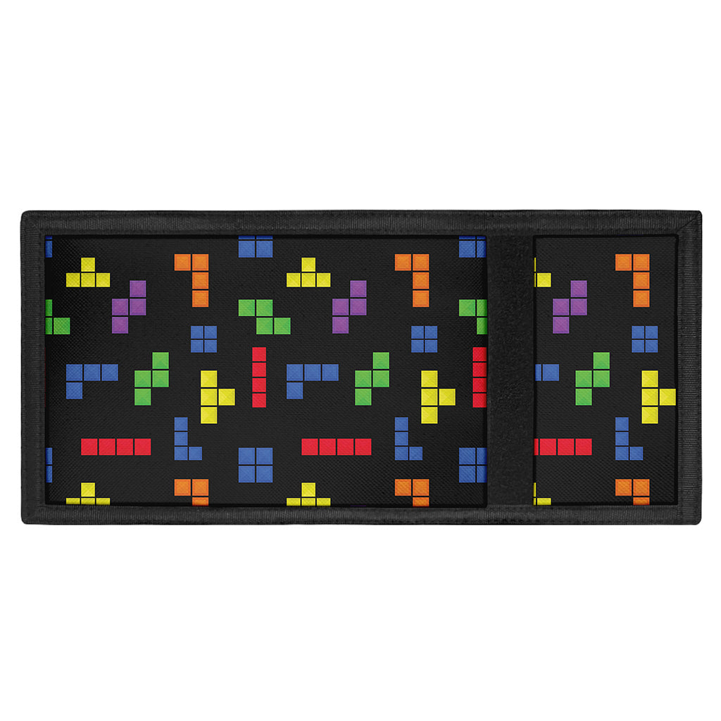 Colorful Block Puzzle Game Pattern Print Trifold Wallet