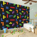 Colorful Block Puzzle Game Pattern Print Wall Sticker