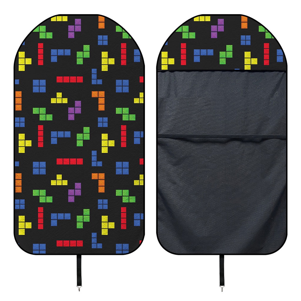 Colorful Block Puzzle Game Pattern Print Waterproof Car Seat Cover