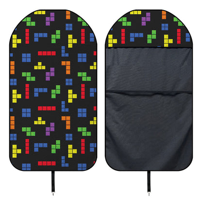 Colorful Block Puzzle Game Pattern Print Waterproof Car Seat Cover