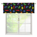 Colorful Block Puzzle Game Pattern Print Window Valance