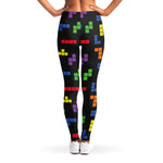 Colorful Block Puzzle Game Pattern Print Women's Leggings