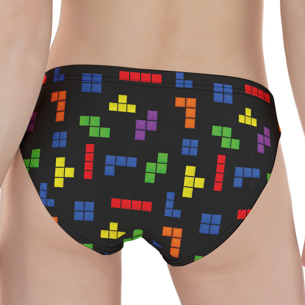 Colorful Block Puzzle Game Pattern Print Women's Panties