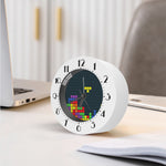 Colorful Block Puzzle Video Game Print Alarm Clock