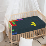 Colorful Block Puzzle Video Game Print Baby Crib Sheet