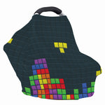 Colorful Block Puzzle Video Game Print Baby Seat Cover