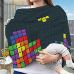 Colorful Block Puzzle Video Game Print Baby Seat Cover