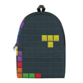 Colorful Block Puzzle Video Game Print School Backpack