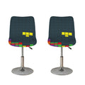 Colorful Block Puzzle Video Game Print Bar Stool Covers