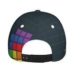Colorful Block Puzzle Video Game Print Baseball Cap