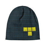 Colorful Block Puzzle Video Game Print Beanie